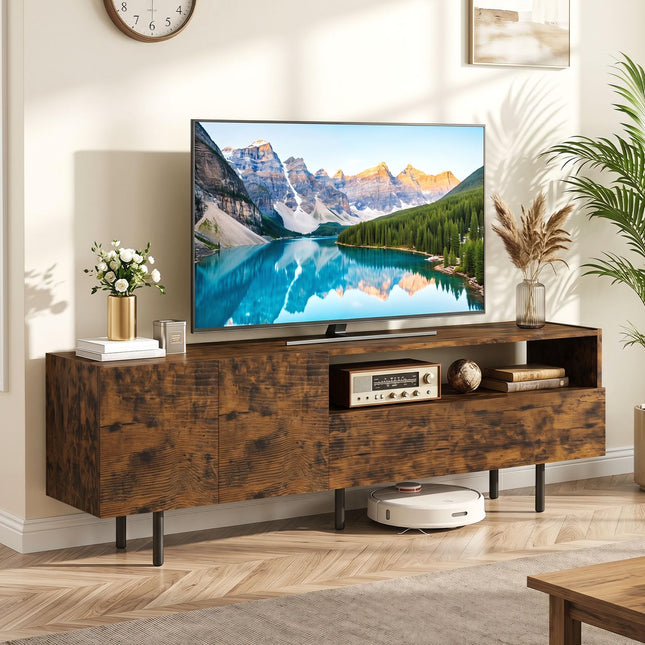 Dreamade Wooden TV Stand for TVs up to 70" with Storage Cabinet