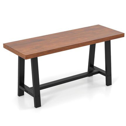 Dreamade 40” Wood Dining Bench, 2 Person Entryway Shoe Bench with Metal Frame, Rectangular End of Bed Bench