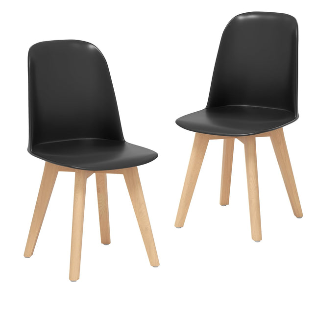 Dreamade Modern Dining Chairs Set of 2/4 Armless Kitchen Chair w/Solid Beech Wood Legs