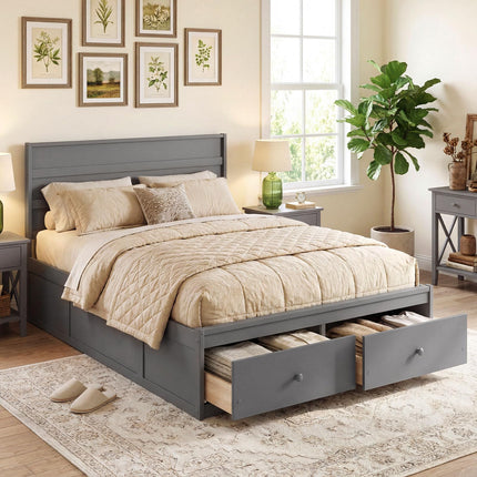 Dreamade Bed Frame with Storage Drawers