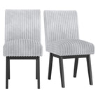 Dreamade Fabric Upholstered Channel Tufted Kitchen Chair w/ 6