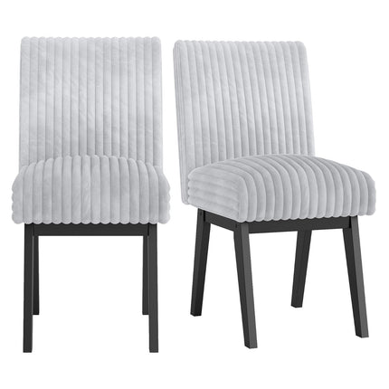 Dreamade Fabric Upholstered Channel Tufted Kitchen Chair w/ 6" Thick Padded Seat & Backrest