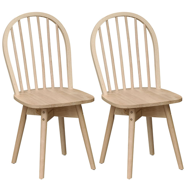 Dreamade Windsor Dining Chairs Set of 2/4 Farmhouse Swivel Kitchen Chairs with Spindle Back