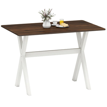Dreamade 43" x 28" Wooden Dining Table with X-Shaped Frame Reinforced Crossbar