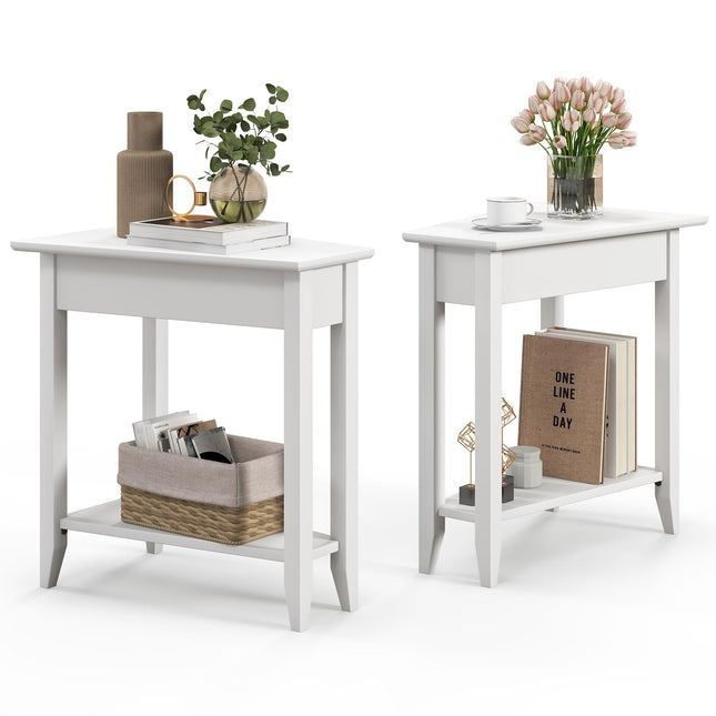 Triangle Side Table with Storage Shelf - Dreamade
