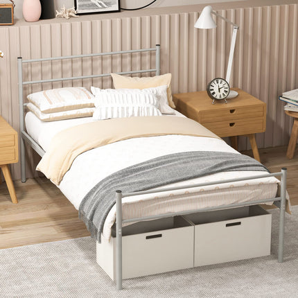 Dreamade Twin Size Metal Bed Frame with Headboard & Footboard, 13.5 Inch Platform Bed Frame