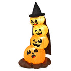 DREAMADE Halloween Inflatable Pumpkin Lighted Blow Up Pumpkin w/Witch Hat