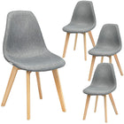 Dreamade Set of 2 or 4 Modern Fabric Dining Chairs, Upholstered Accent Chair, Grey