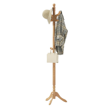 Dreamade Solid Wood Coat Rack Freestanding Hall Tree with 3 Adjustable Heights and 11 Hooks