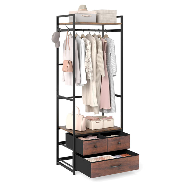 Dreamade Clothes Rack with Drawers for Living Room
