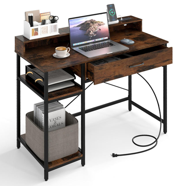 Dreamade Computer Desk with Monitor Shelf