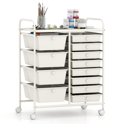 Dreamade 12 Drawer Rolling Cart with Drawers Storage Organizer Cart