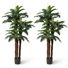 Dreamade 6.3 ft Tall Fake Tropical Plant with 45 + 3 Adjustable Leaves 3 Real Barks & Moss (2 Pack)
