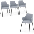 Dreamade Dining Chairs Set, Upholstered Accent Chairs w/Curved Backrest