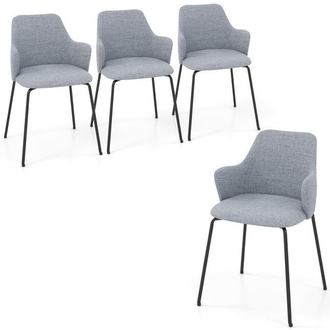 Dreamade Dining Chairs Set, Upholstered Accent Chairs w/Curved Backrest