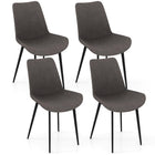 Dreamade Dining Chair Set of 4 Upholstered Kitchen Side Chairs w/Metal Legs Padded Seats & Backs