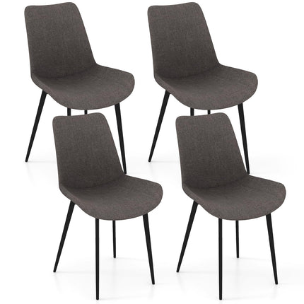 Dreamade Dining Chair Set of 4 Upholstered Kitchen Side Chairs w/Metal Legs Padded Seats & Backs
