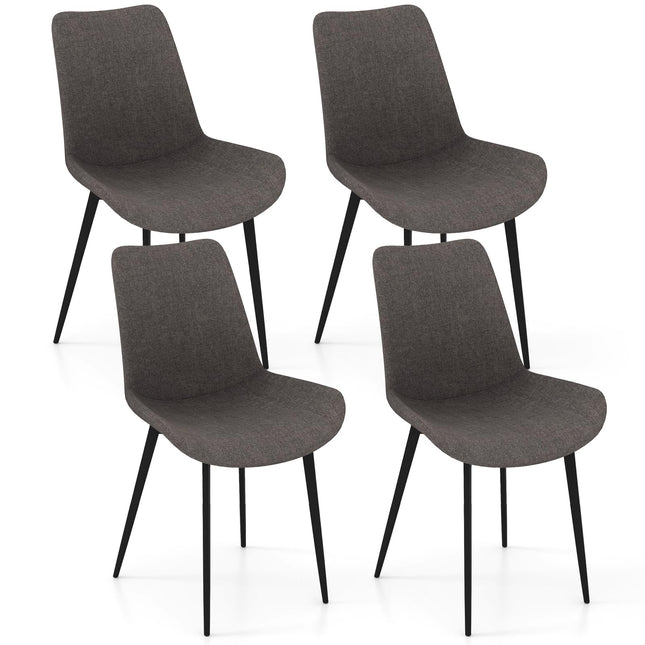Dreamade Dining Chair Set of 4 Upholstered Kitchen Side Chairs w/Metal Legs Padded Seats & Backs