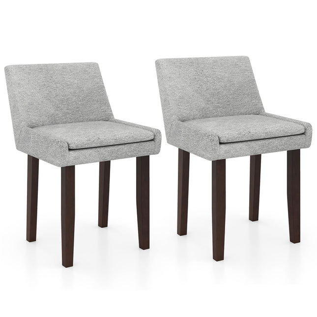 Dreamade Linen Upholstered Accent Chairs w/Mid Back & Cushioned Seat