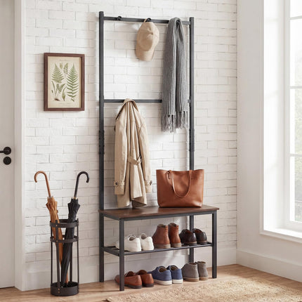 Dreamade 3 in 1 Hall Tree with Bench and Shoe Storage