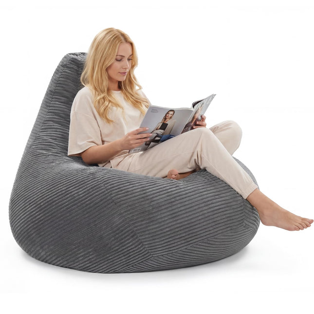Dreamade Bean Bag Chair for Adults | Accent Lazy Sofa with Skin-Friendly Corduroy Cover & Soft Sponge Filling