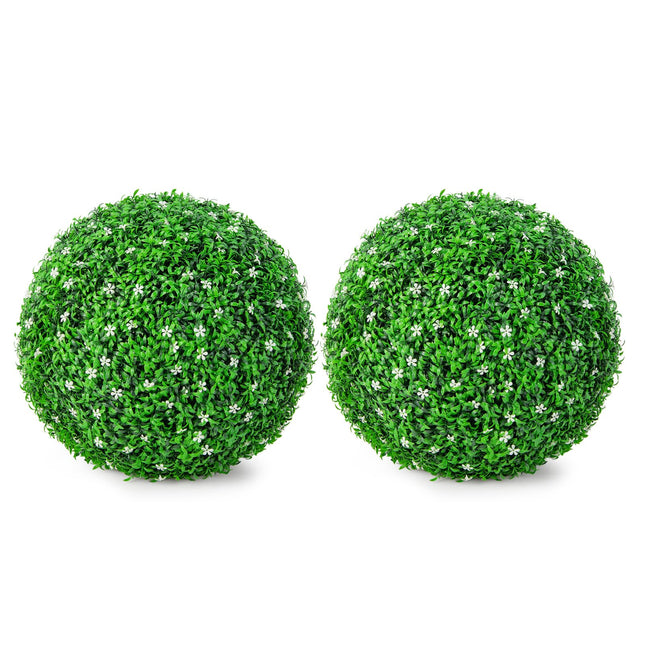 Dreamade 2 PCS 19.5 Inch Artificial Plant Topiary Ball, Round Holly Faux Boxwood Balls