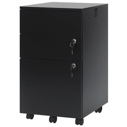 Dreamade 3-Drawer File Cabinet with Wheels Wooden File Organizer