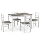 5-Piece Wooden Dining Set with Rectangular Table and 4 Chairs