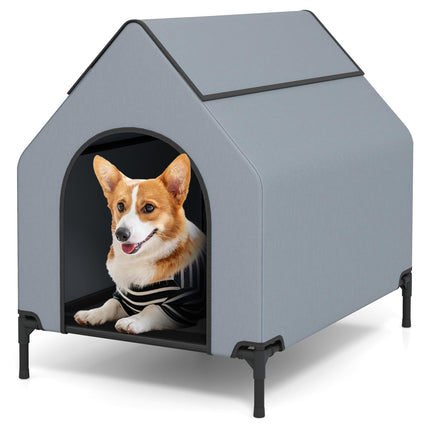 Dreamade Dog House Outdoor Extra Large, Elevated Dog Bed with Weatherproof Canopy