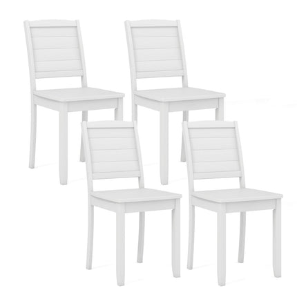 Dreamade Wood Dining Chairs Set of 2/4, Modern Kitchen Chairs w/Rubber Wood Legs, Curved Backrest, Farmhouse Diner Chairs