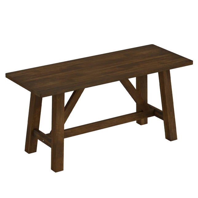Dreamade 38" Wooden Dining Bench Farmhouse Entryway Bench with Rubber Wood Frame