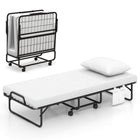 Dreamade Folding Bed with Mattress and Top Pillow, Cot Portable Guest Bed w/Metal Frame, 75