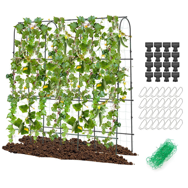 Dreamade Garden Arched Trellis for Climbing Plants, 71” x 71” U-Shaped Tall Cucumber Trellis for Raised Garden Bed