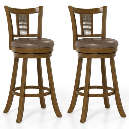 Dreamade 30" Upholstered Leathaire Farmhouse Barstools for Kitchen Island Dining Room Pub