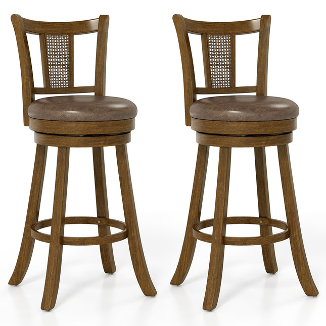 Dreamade 30" Upholstered Leathaire Farmhouse Barstools for Kitchen Island Dining Room Pub