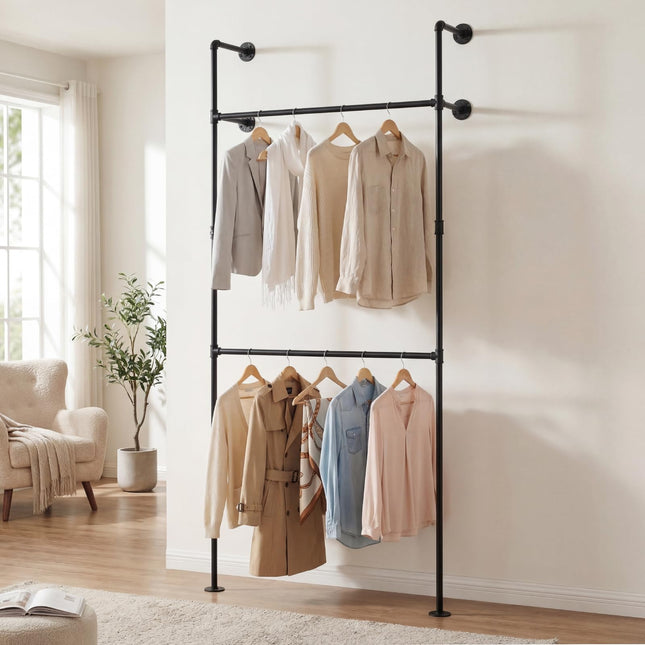 Dreamade Industrial Pipe Clothing Rack for Wardrobe Closet