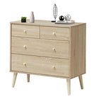 Dreamade 4-Drawer Dresser, Free-Standing Chest Wood Legs and Sliding Rail