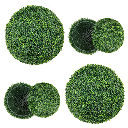 Dreamade 2 PCS 20 Inch Artificial Plant Topiary Ball, Round Faux Boxwood Balls Outdoor