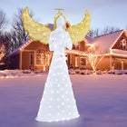 Dreamade 5 FT Christmas Pre-Lit Angel, Yard Lighted-up Festive Angel w/Halo