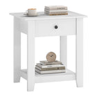 Dreamade Nightstand with Drawer 2-Tier Modern Bedside Table with Open Shelf and Storage