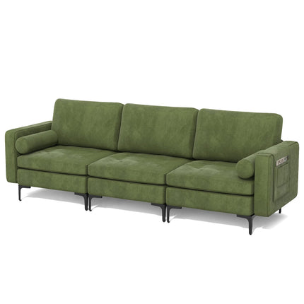Dreamade 97" Sectional Sofa Couch, 3-Seater Modular Sleeper with USB Ports