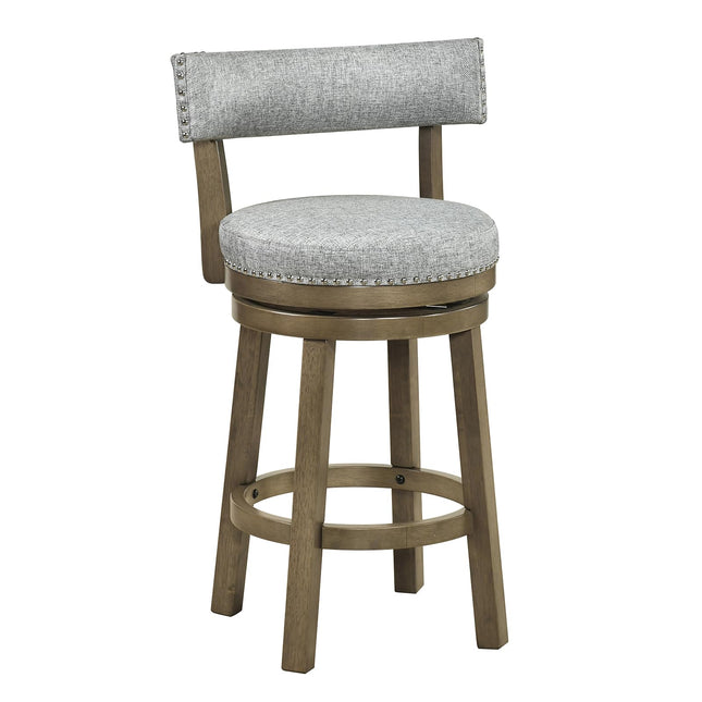 Dreamade Swivel Bar Stool | 27" Counter Height Stool with Linen Fabric Upholstered Seat & Back