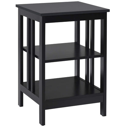 Dreamade Nightstand 3-Tier Sofa Side Table W/Reinforced Bars and Stable Structure