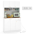 Dreamade Kitchen Pantry Cabinet, 71” Tall Buffet Cabinet with Hutch, Built-in Power Outlet