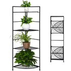 Dreamade Folding Metal Plant Rack, 4 Tiers Corner Shelf Plant Stand