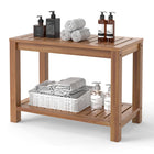 24 Inch Waterproof Bathroom Spa Bathing Seat Foot Rest Entryway Bench