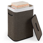 Dreamade 19 Gal Rectangular Bamboo Laundry Hamper with Lid