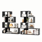 Dreamade 5-Tier S-Shaped Bookshelf, Geometric Bookcase w/Open Cubes