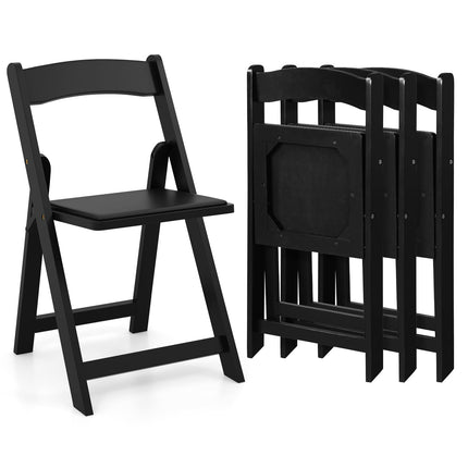 Dreamade Folding Chairs, Wooden Dining Chairs Set, Padded Foldable Chairs w/Backrest