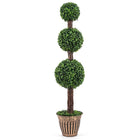 Dreamade Artificial Triple Ball Boxwood Tree 4 FT Fake Topiary Tree(1/2)